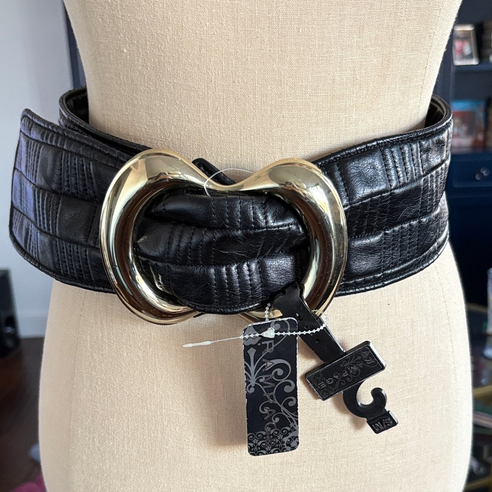 Rampage Black Belt with Gold Buckle size S/M